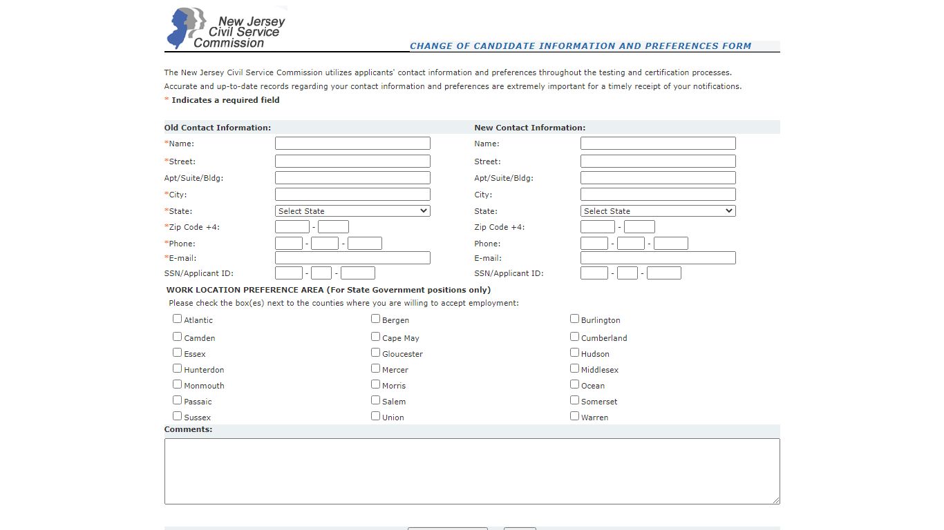 Change Address - info.csc.state.nj.us